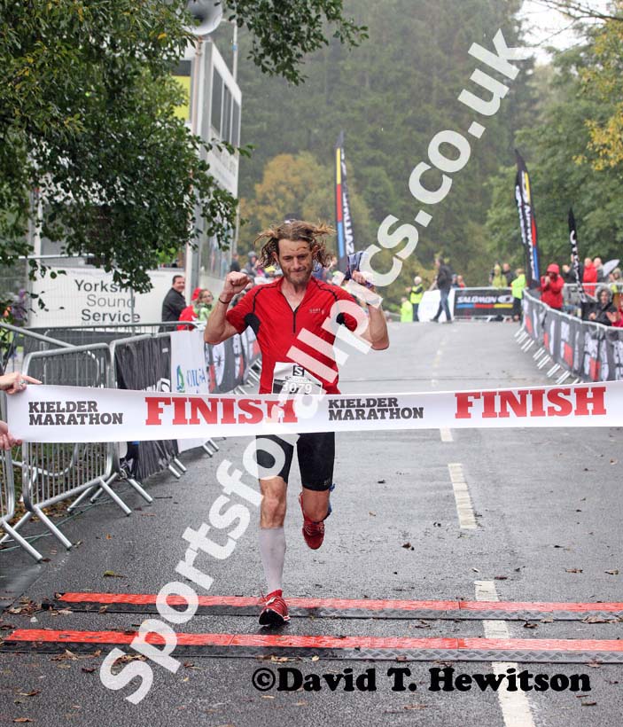 Ceri Rees winning the Kielder Marathon for the second year.